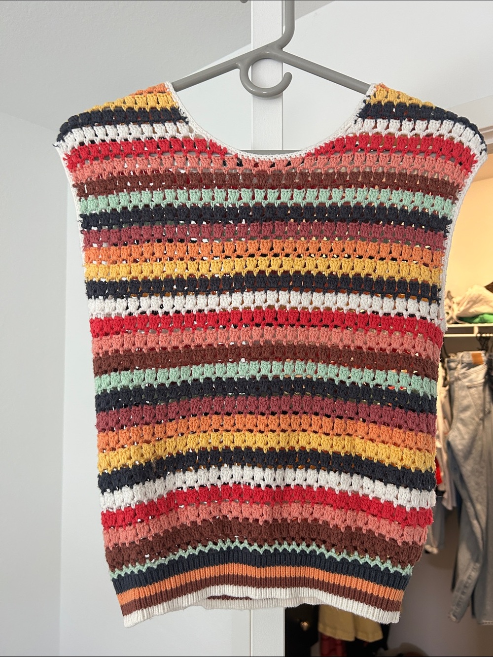 Marine Layer Crochet Sleeveless Striped Top - Multicolor